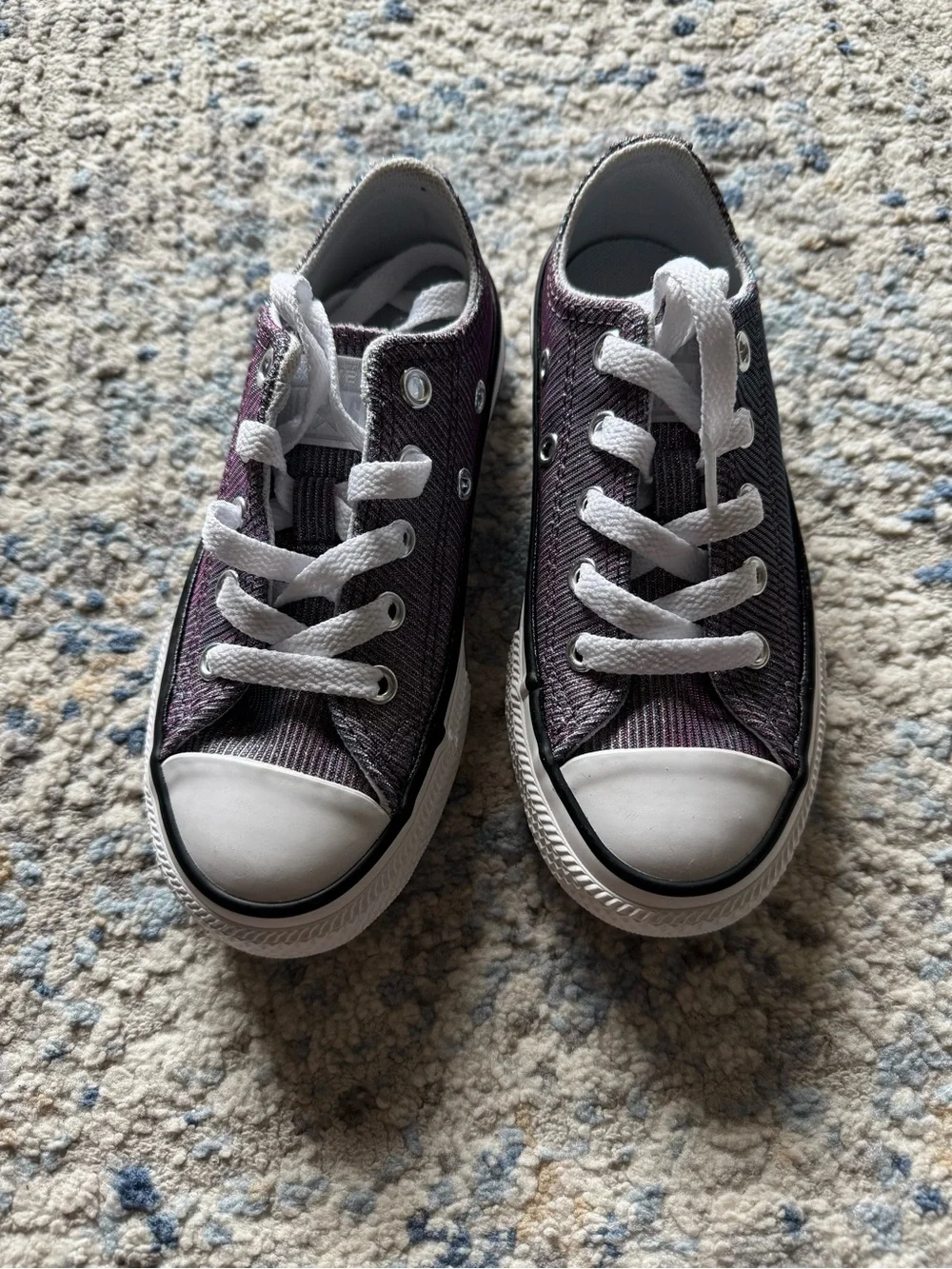 Converse Low-Top Canvas Sneakers in Metallic Purple, NWOT
